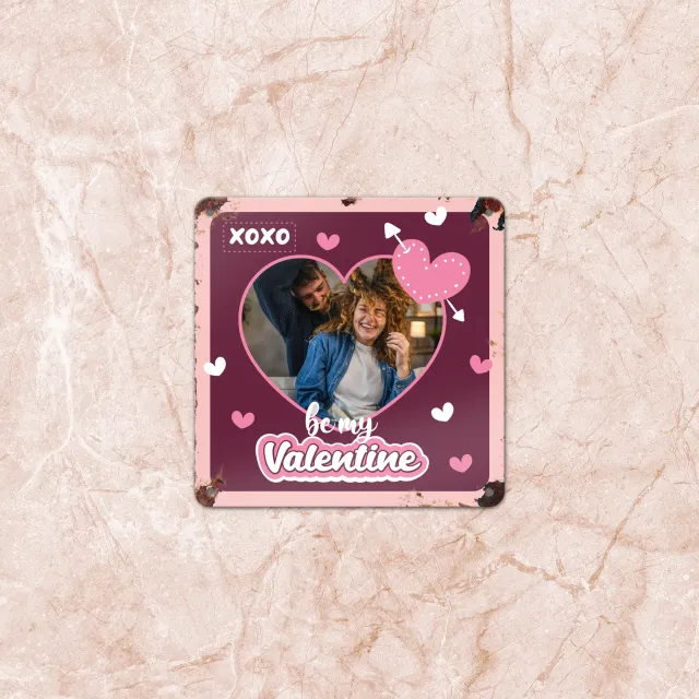 Gozi Valentijn metalen bord 20x20cm romantisch