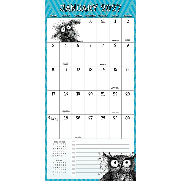 Sellers Publishing Wild for Planning muurplanner 2027 17 maanden