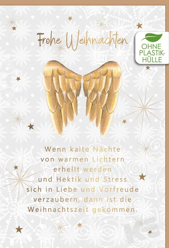 Kurt Eulzer 22-1656 kerstkaart engelenvleugels 1 stuk