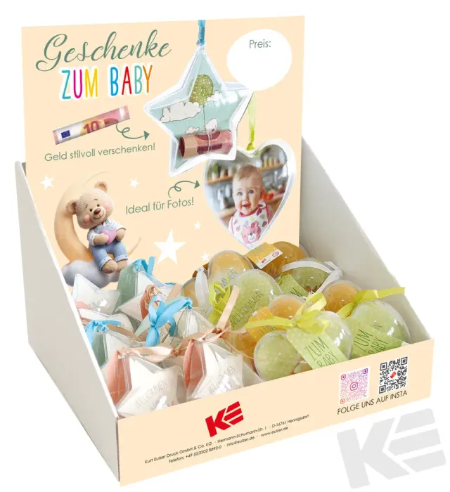 Kurt Eulzer 01-0930 acrylhanger geboorte hart ster 16 stuks