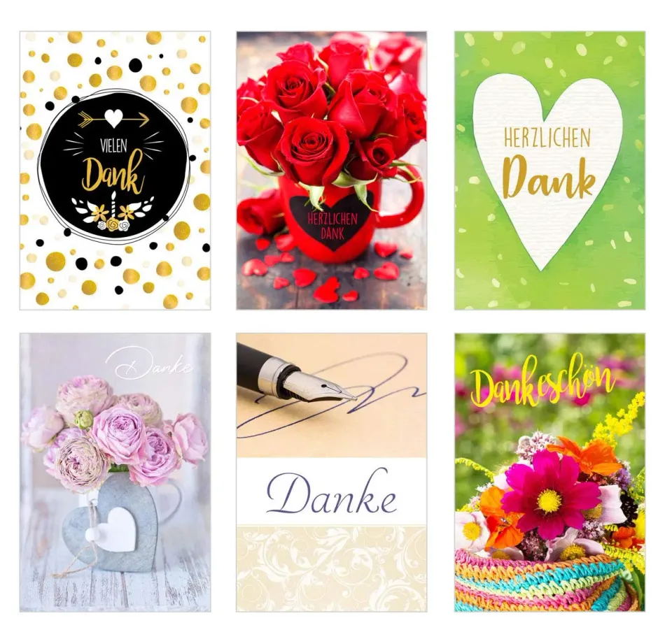 Edition Seidel 20112 bedankkaarten set van 6 met envelop blanco