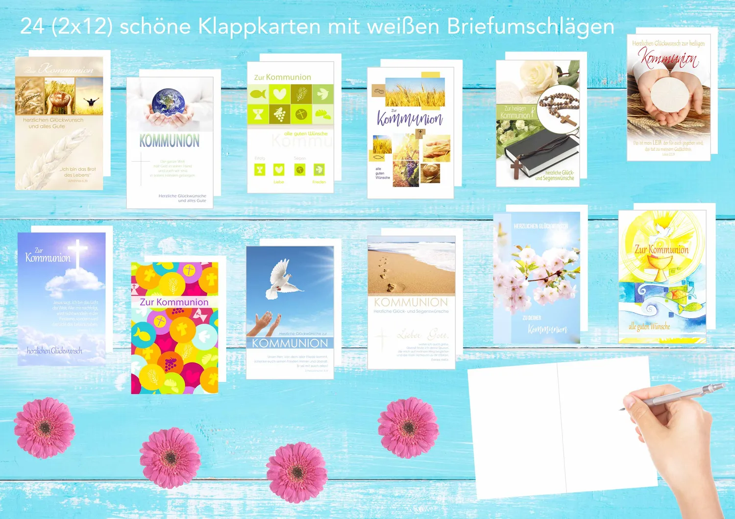 Edition Seidel communiekaarten 20173 set 24 stuks mix