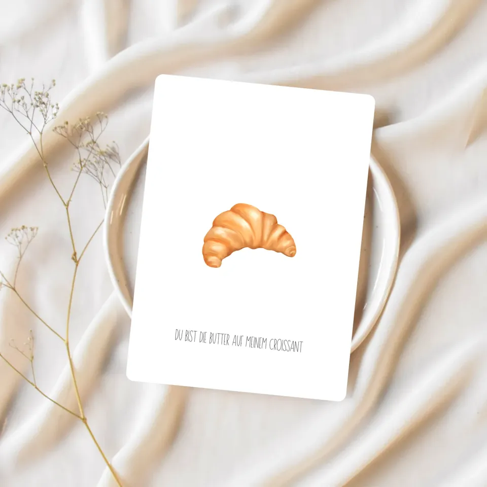 Lilly Braun Croissant 5105 ansichtkaart zoete groet