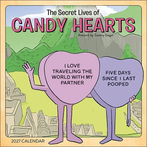 Sellers Publishing Candy Hearts 2027 minikalender wand humor