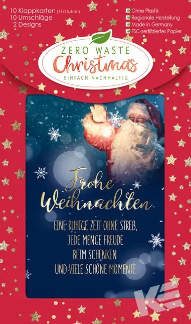 Kurt Eulzer Zero Waste Christmas 22-5774 kerstkaart 10 stuks kerstman