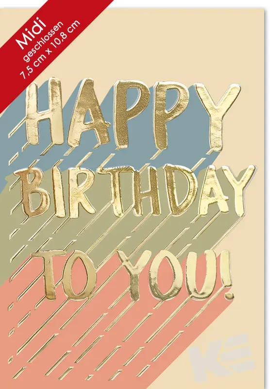 Kurt Eulzer 45-5175 midikaart Happy Birthday folie 1 stuk
