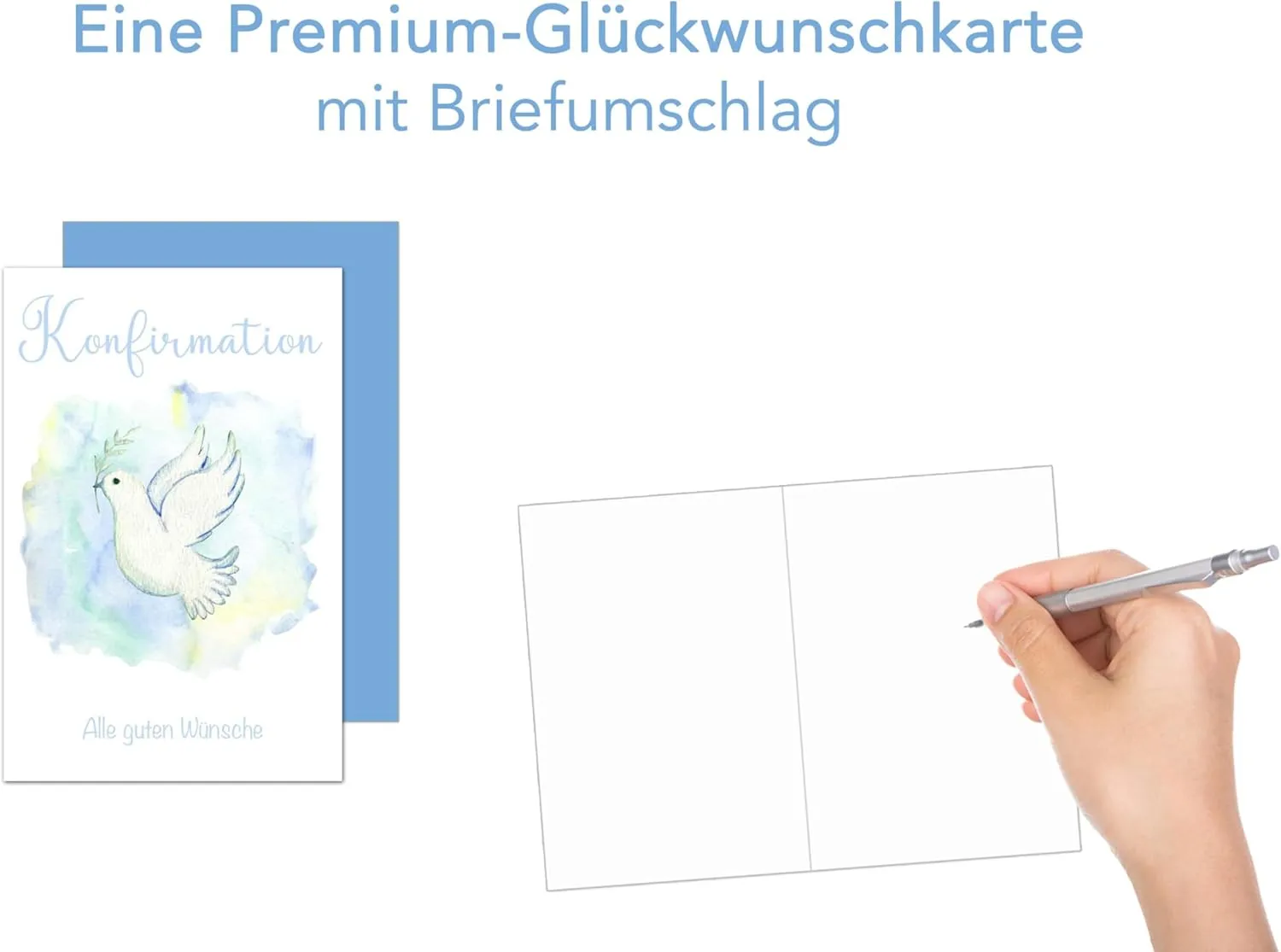 Edition Seidel Premium KF318 confirmatiekaart duif met envelop