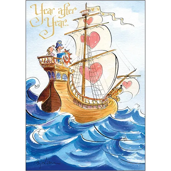 Sellers Publishing Anniversary A4893A wenskaarten 6 stuks