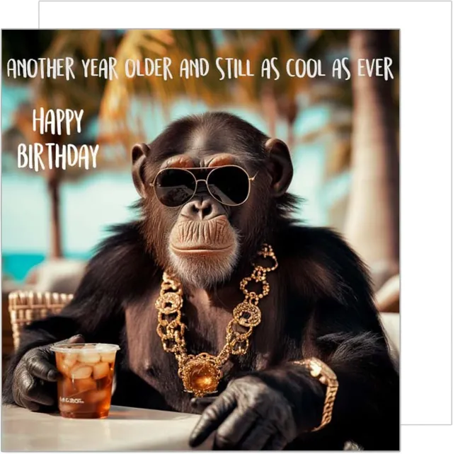 Edition Seidel GQ219 vierkante verjaardagskaart aap humor