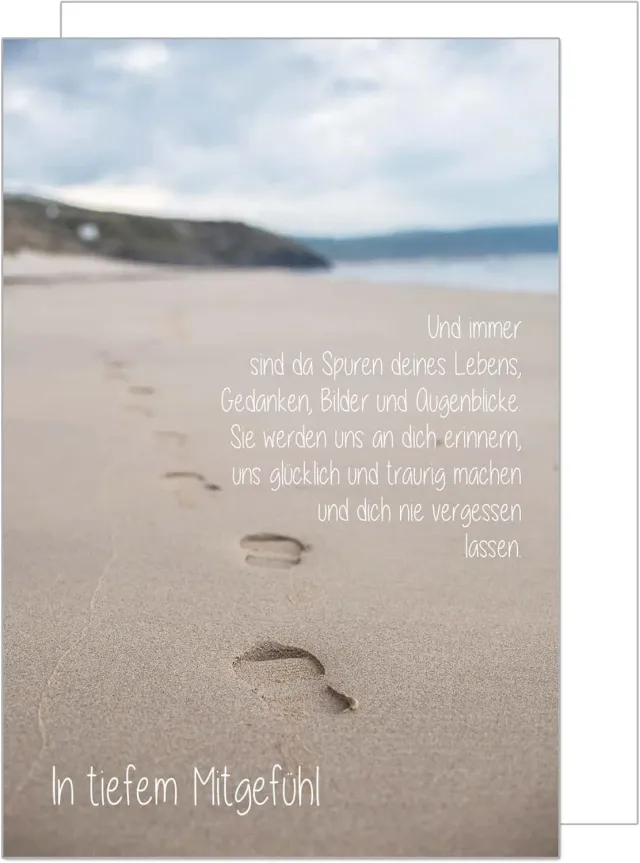 Edition Seidel T1078 rouwkaart strand voetsporen