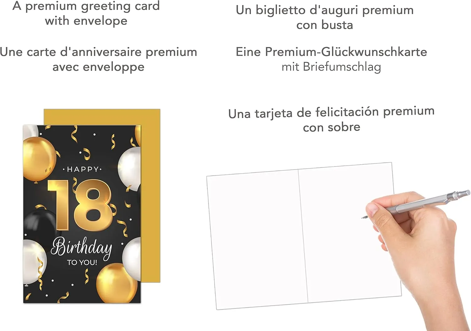 Edition Seidel Premium GZ351-18 verjaardagskaart 18 jaar ballonnen