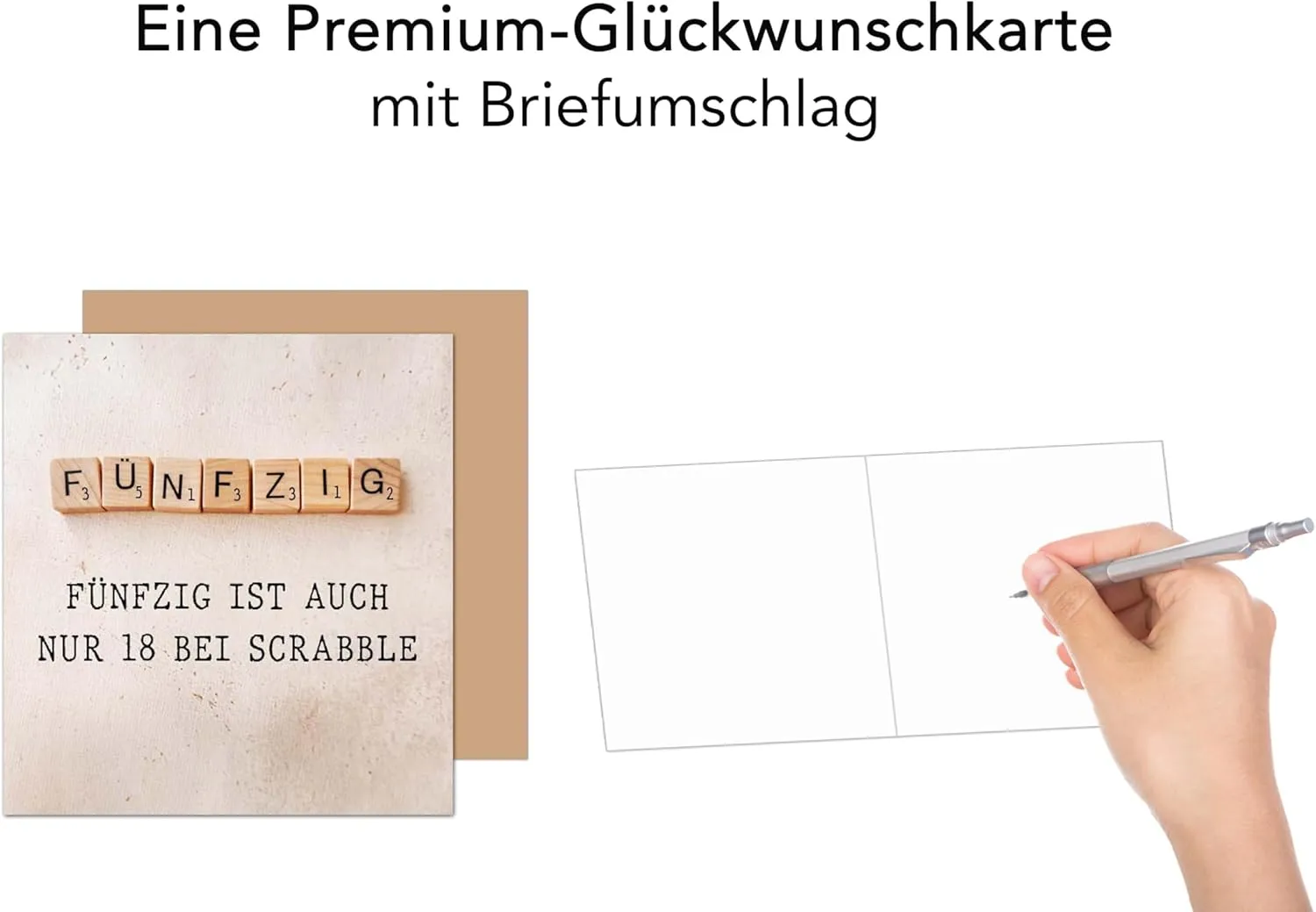 Edition Seidel Scrabble 50 jaar kaart vierkant met envelop