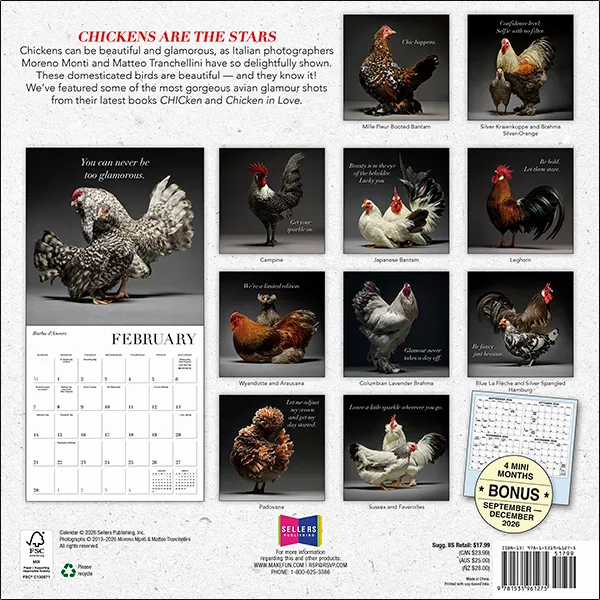 Sellers Publishing Glamour Chicks 2027 wandkalender kippen