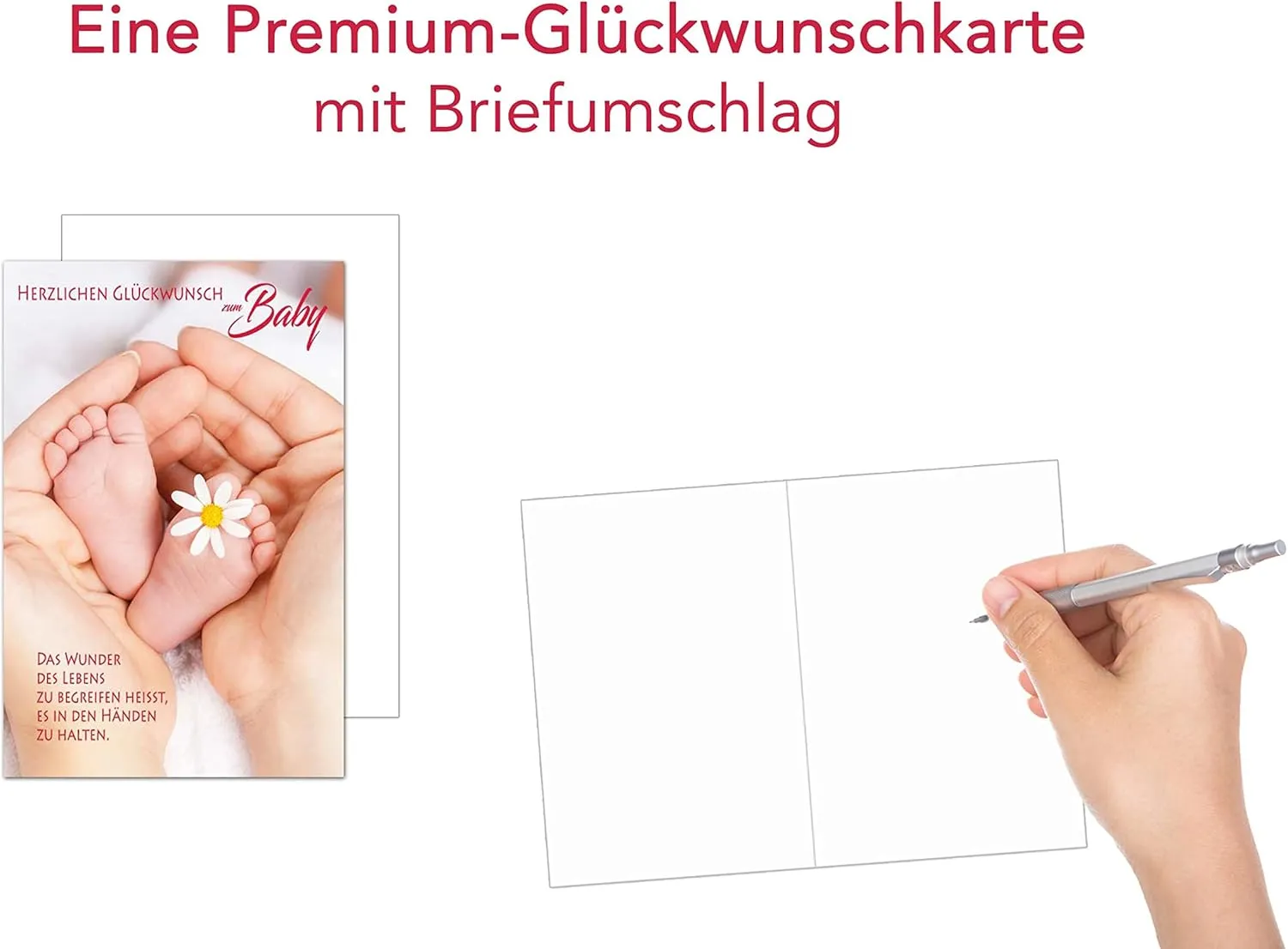 Edition Seidel Premium babykaart E250 SW023 geboorte handen voeten