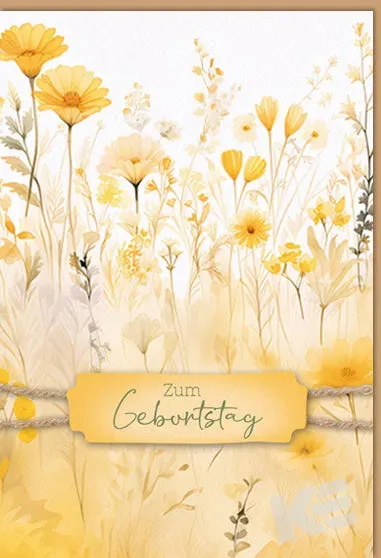 Kurt Eulzer 51-5341 verjaardagskaart gele bloemen
