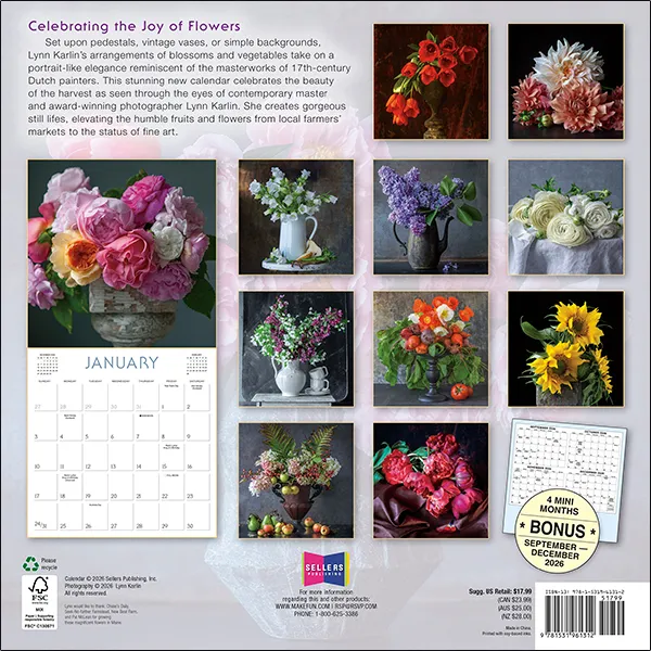 Sellers Publishing Joy of Flowers 2027 wandkalender bloemen