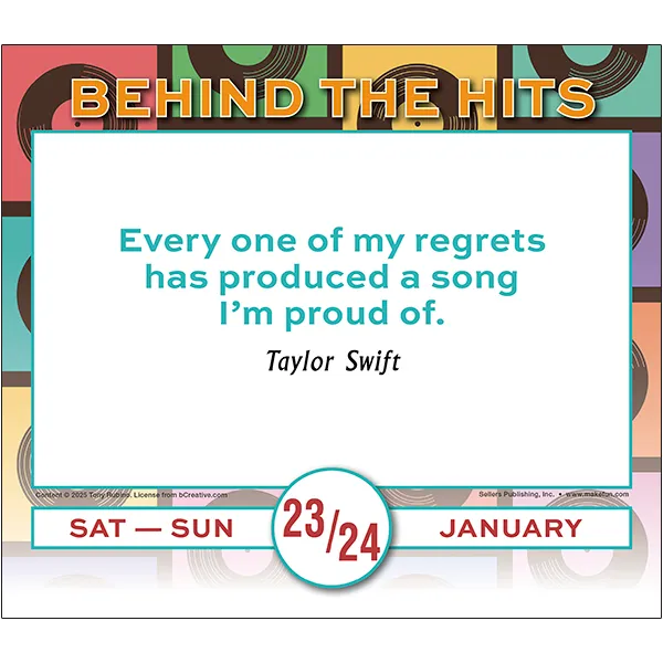 Sellers Publishing Behind the Hits 2027 dagkalender pophits