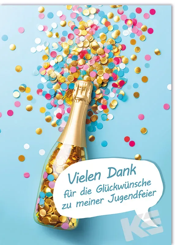 Kurt Eulzer 17-3771 bedankkaart jeugdfeest 5 stuks