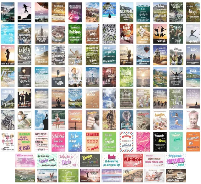 Edition Seidel Leben & Momente 20248 postkaarten 100 stuks spreuken