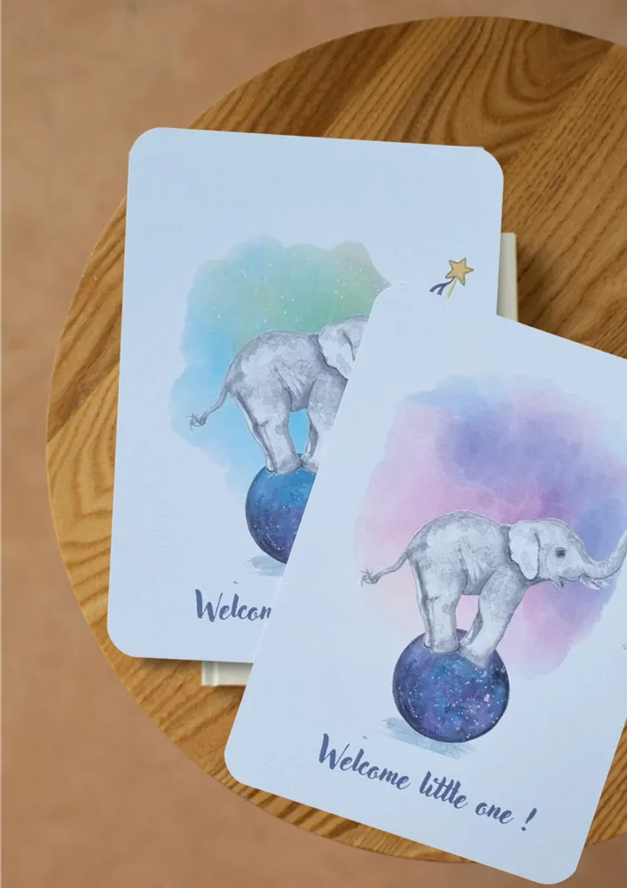 Blad & Beeld Geboorte olifant geboortekaartje