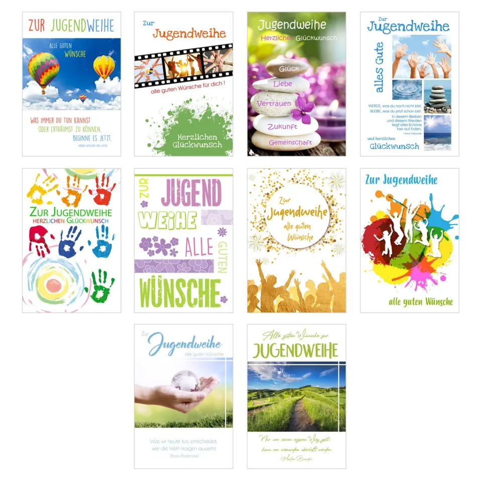 Edition Seidel 20521 jeugdwijding kaarten 10 stuks met envelop