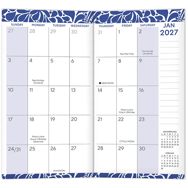 Sellers Publishing Blue Burst 2027 zakagenda pocket 2-jaars