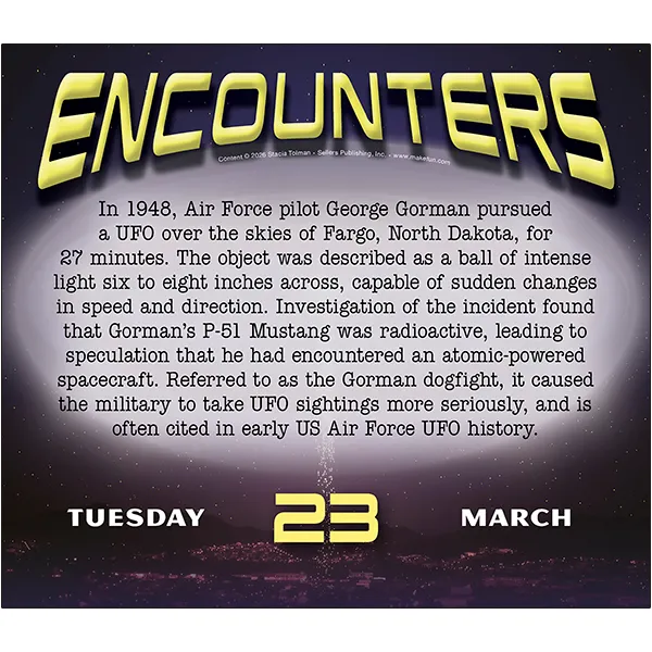 Sellers Publishing Encounters 2027 scheurkalender UFO