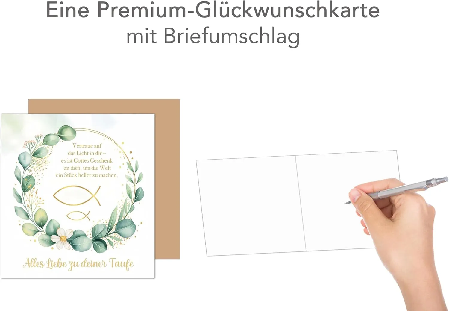 Edition Seidel Premium ETQ135 SW025 wenskaart doop vis