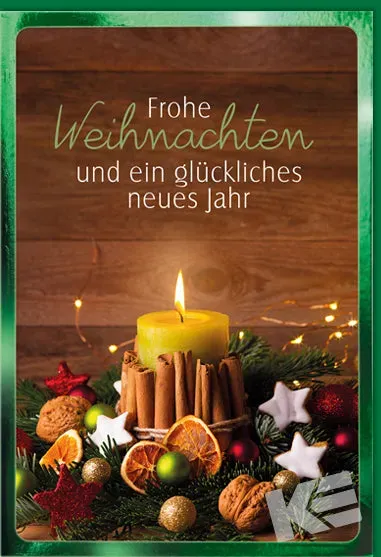Kurt Eulzer 22-1244 kerstkaart kaars kaneel 1 stuk