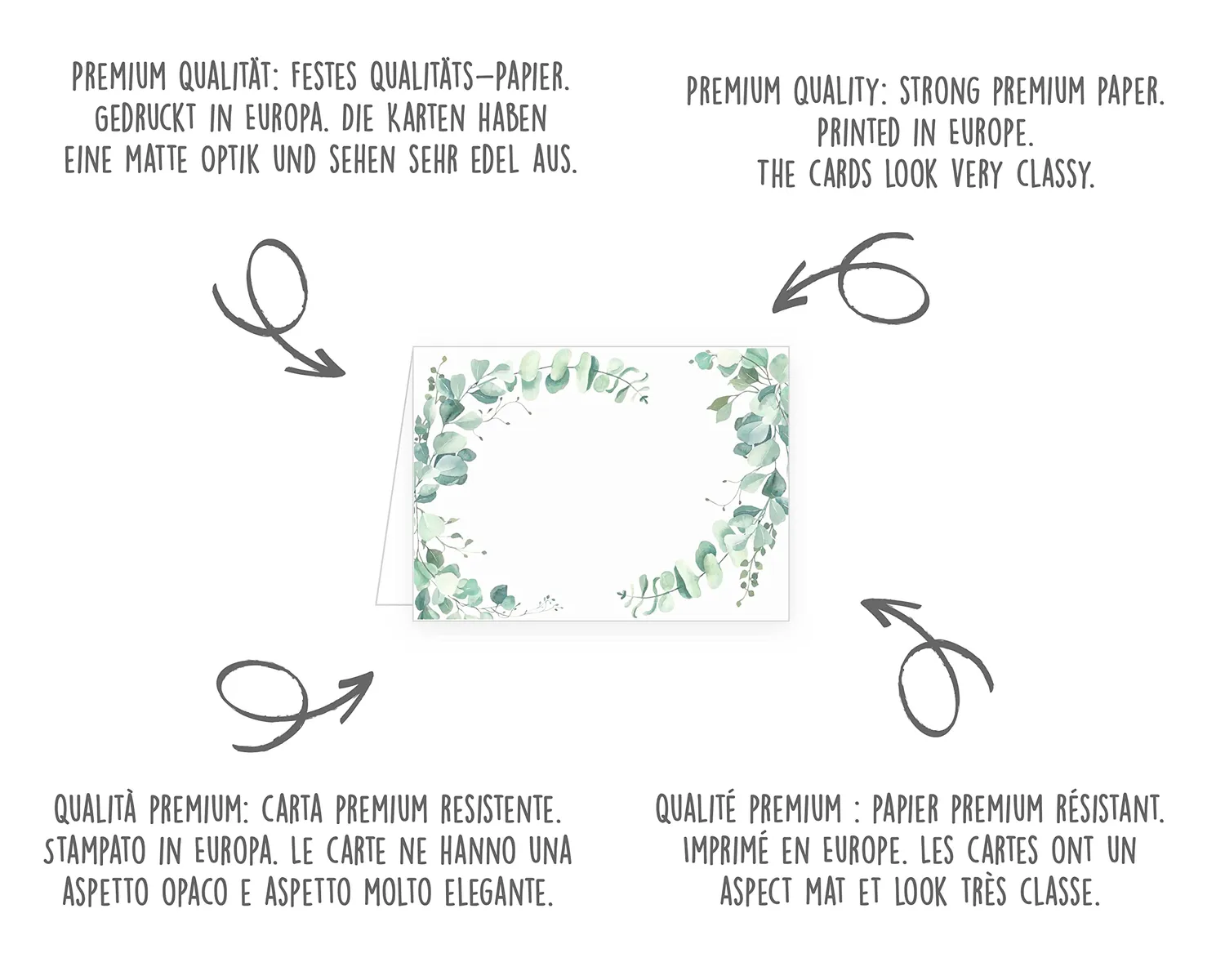 Edition Seidel 22285 plaatskaartjes set 50 eucalyptus groen
