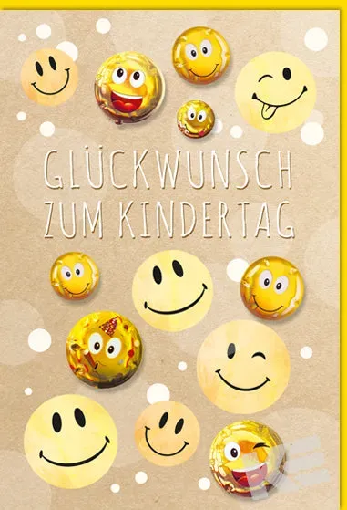 Kurt Eulzer 15-1012 kinderkaart smileys per stuk wit