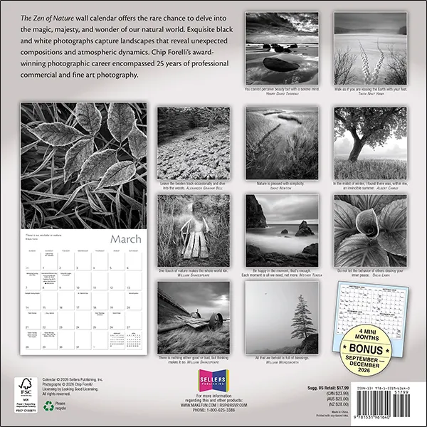 Sellers Publishing The Zen of Nature Wandkalender 2027