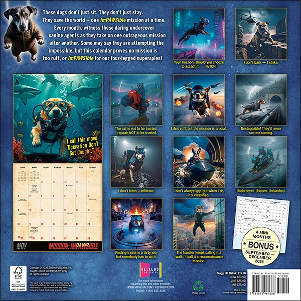 Sellers Publishing Mission ImPAWSible 2027 wandkalender honden