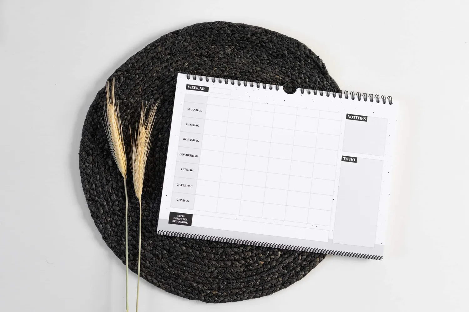 moodz design Familieplanner weekplanner zwart-wit