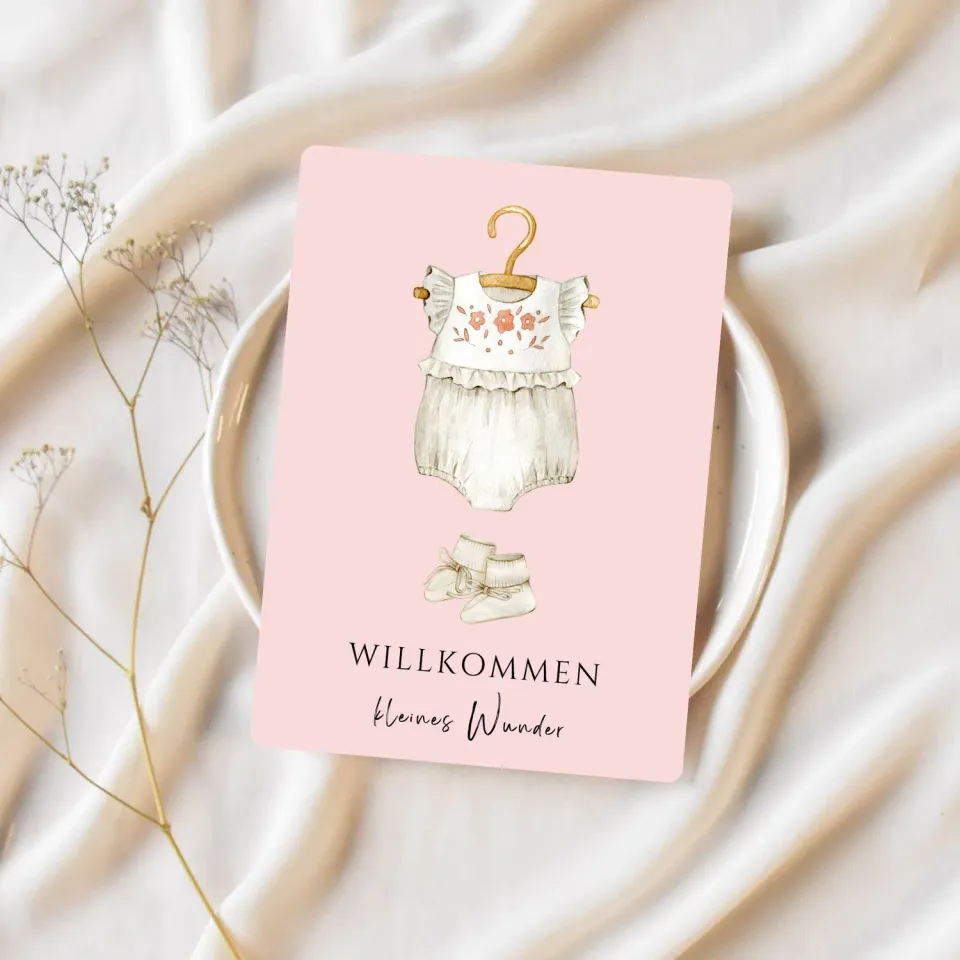Lilly Braun Baby Rosa 5045 wenskaart geboorte