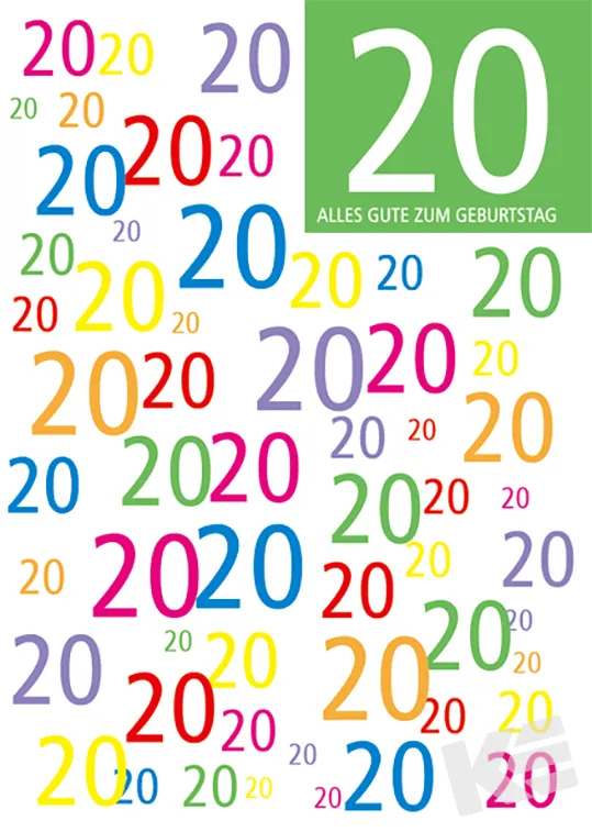 Kurt Eulzer 30-2313 3D verjaardagskaart 20 jaar