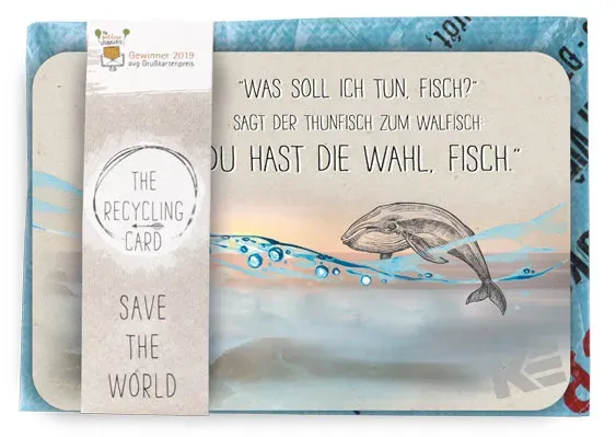 Kurt Eulzer Recycling Cards 87-0039 wenskaart A5 walvis
