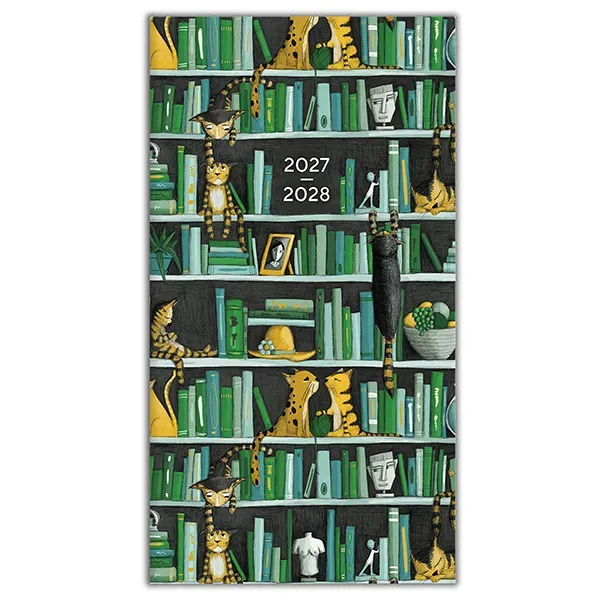 Sellers Publishing Bookshelf Cats 2027 zakagenda pocket katten