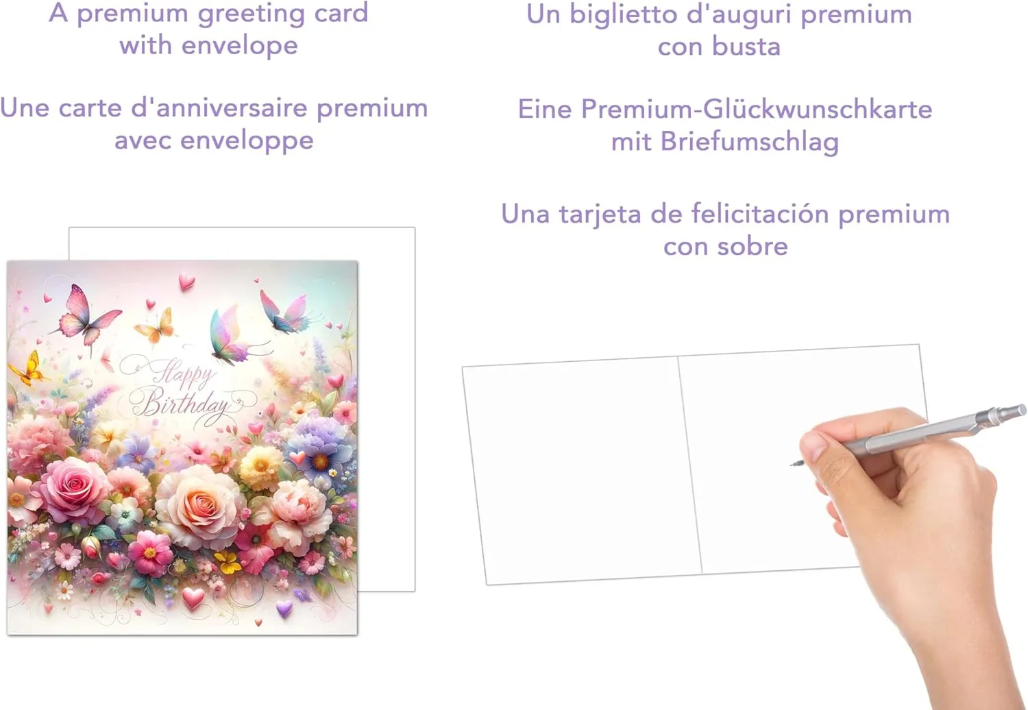 Edition Seidel Premium verjaardagskaart GQ270 SW024 bloemen met envelop