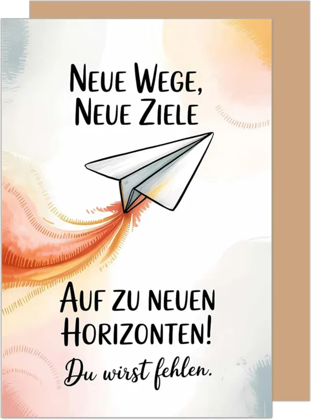 Edition Seidel Premium AS158 SW025 afscheidskaart papiervliegtuig