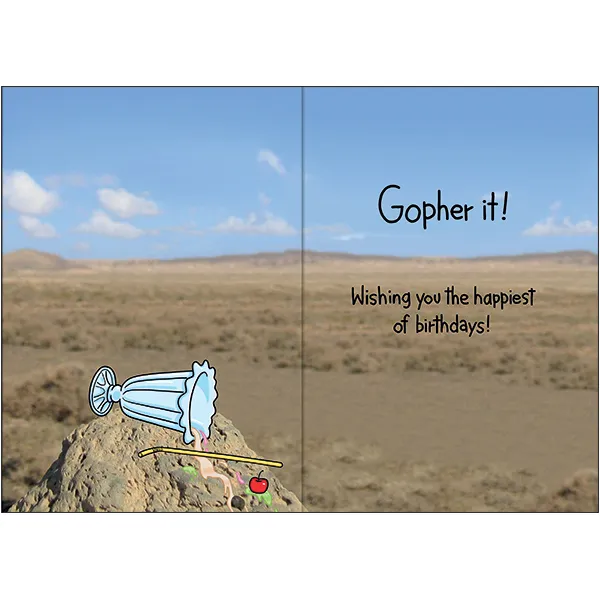 Sellers Publishing Birthday B12701A verjaardagskaart 6 stuks gopher