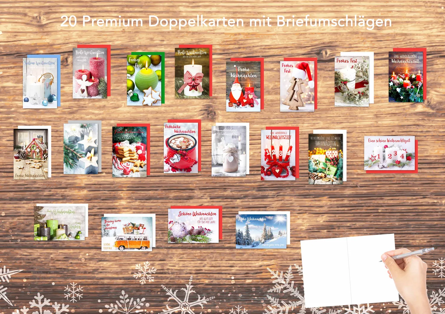 Edition Seidel 20681 kerstkaarten met envelop 20 stuks