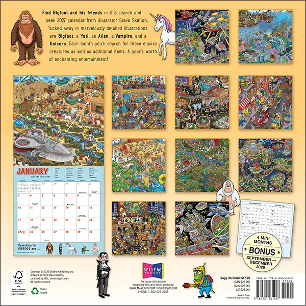 Sellers Publishing Searching for Bigfoot 2027 wandkalender