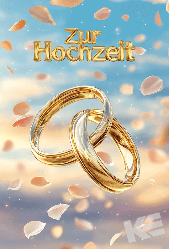 Kurt Eulzer 91-1083 trouwkaart gouden ringen per stuk