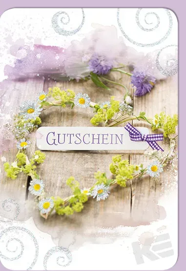 Kurt Eulzer 41-1113 wenskaart Lovely Wishes bloemenhart