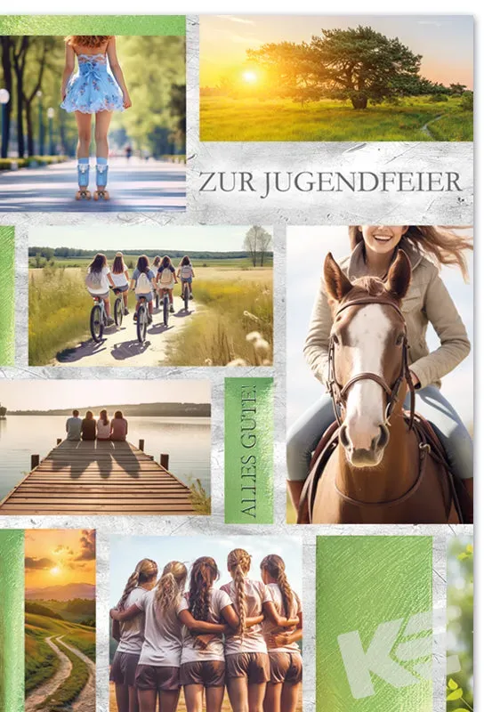 Kurt Eulzer 17-1158 jeugdwijding kaart paard fiets