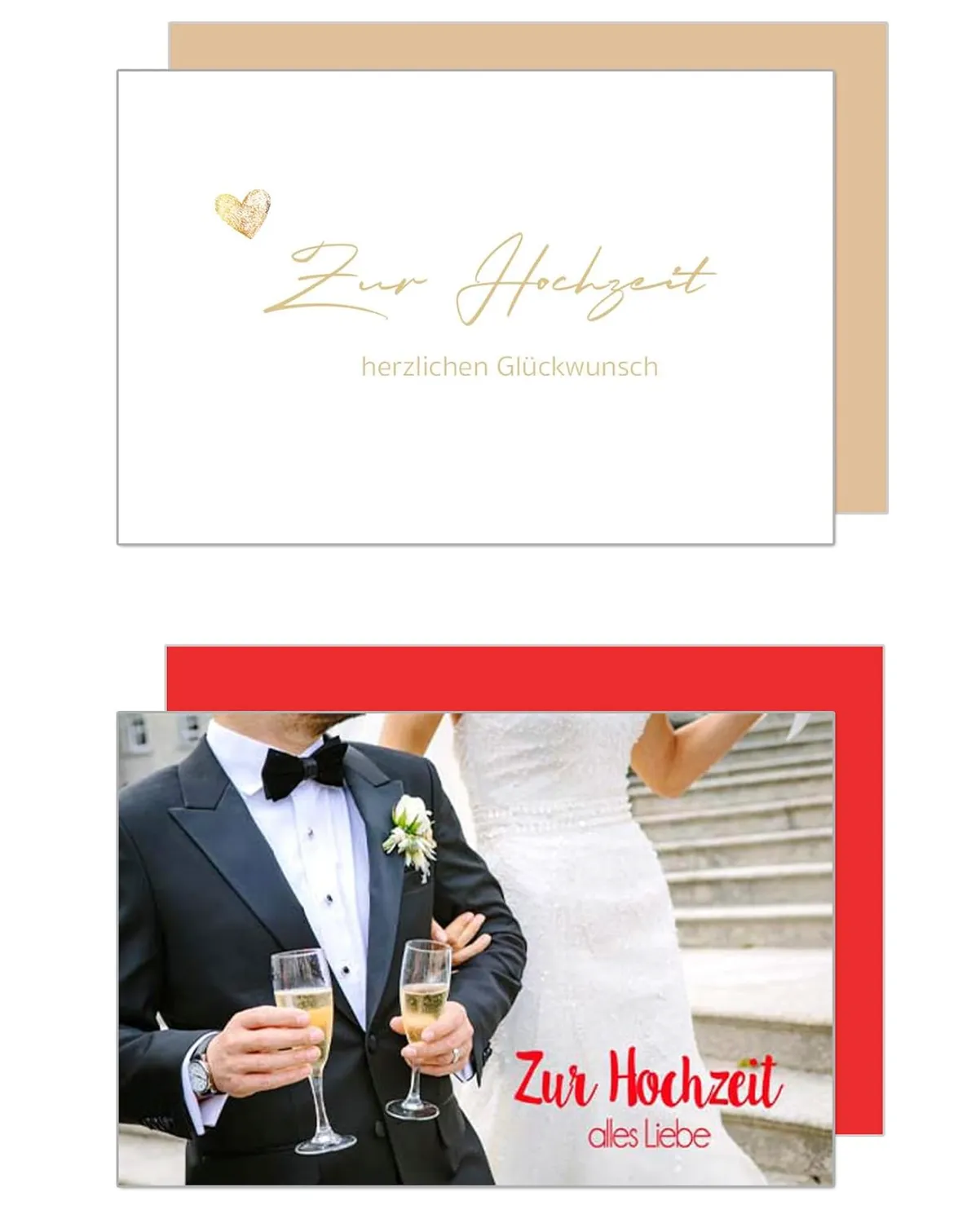 Edition Seidel 20077 trouwkaarten set 4 stuks met envelop