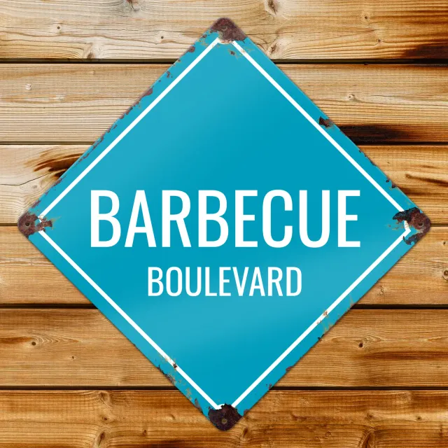 Gozi BBQ Blvd metalen bord 30x30cm ruit personaliseerbaar