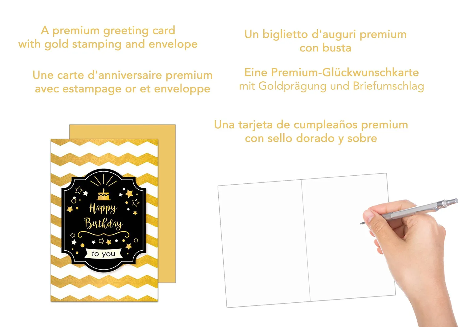 Edition Seidel Premium G2323 SW022 verjaardagskaart goud