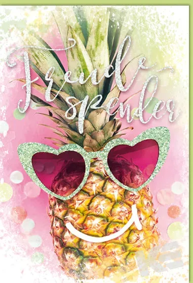 Kurt Eulzer 41-1279 glimmerkaart ananas met zonnebril